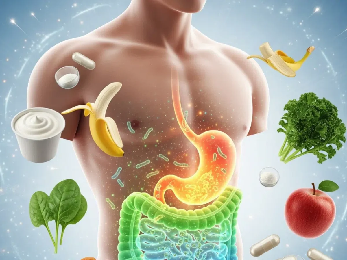 Ciotole con alimenti ricchi di fibre per la salute intestinale